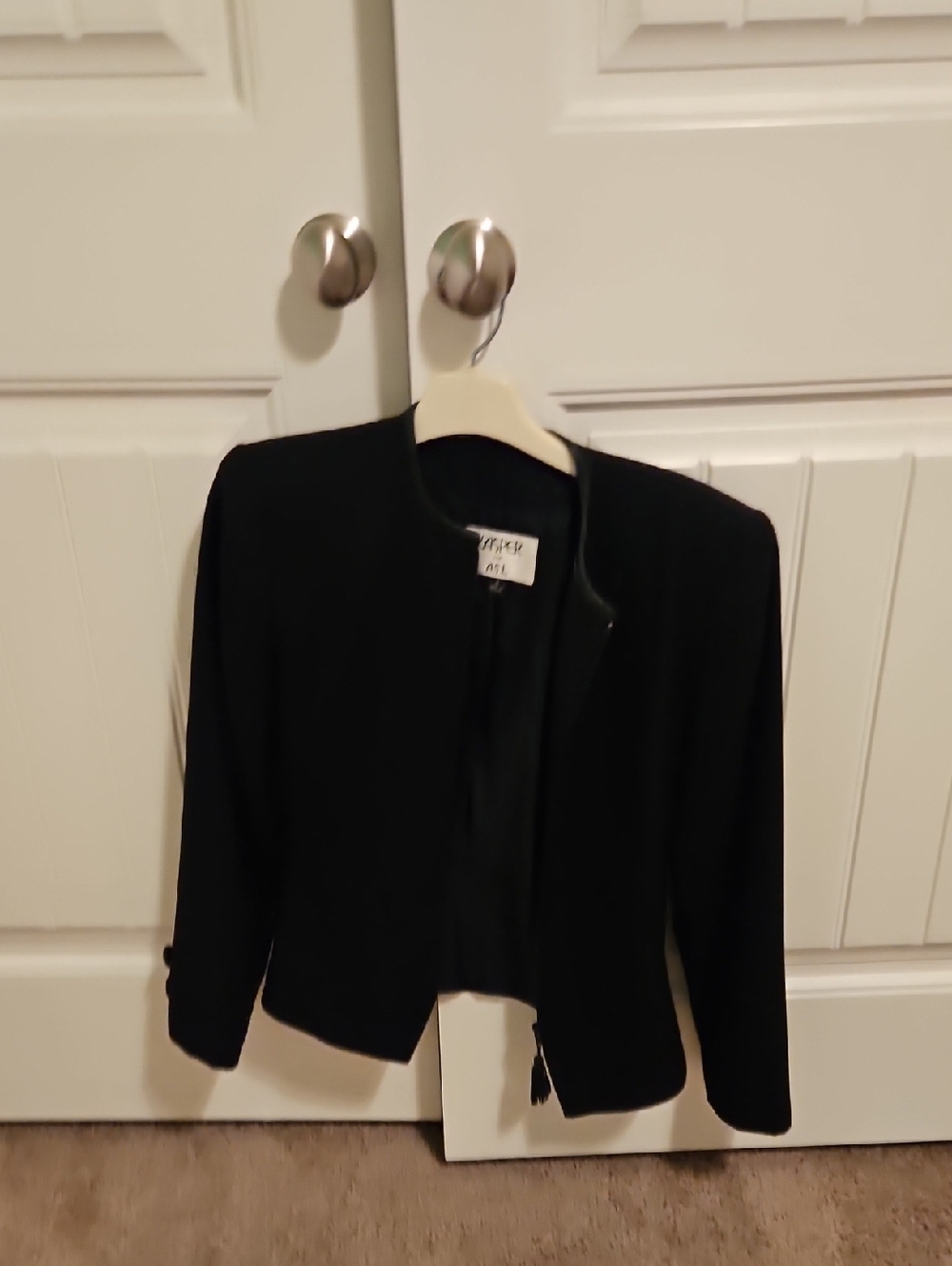 Black Women's Collarless Jacket - Brand: Kasper for ASL